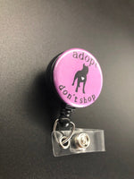 Adopt Don't Shop Retractable ID Badge Holder, Adopt, Rescue, Pitbull, Dog