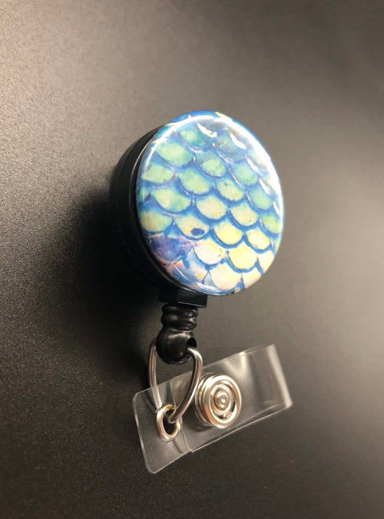 Mermaid Retractable Badge Reel ID Badge Holder