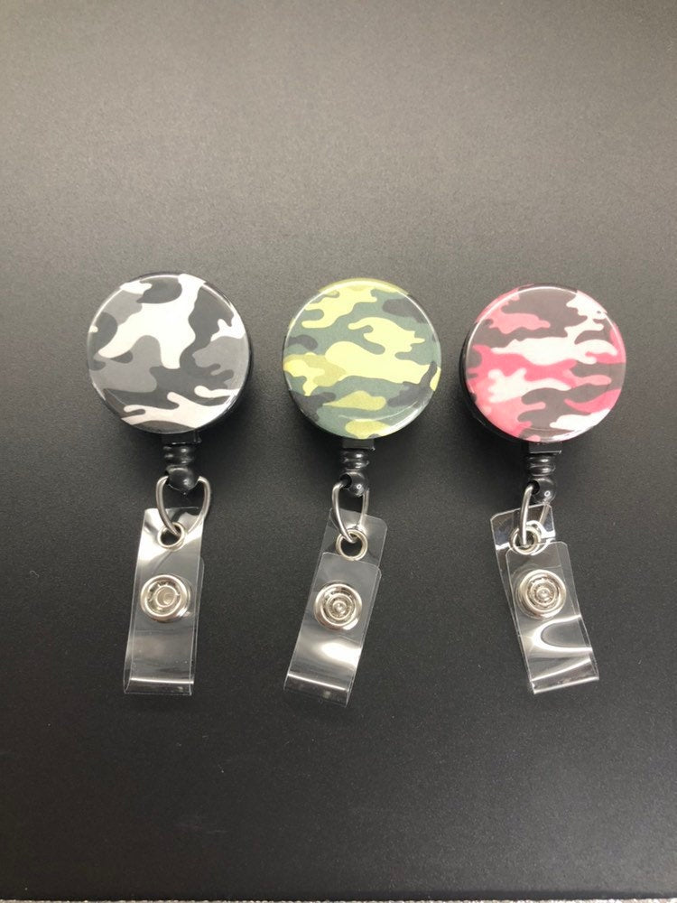 Camo Retractable ID Badge Holder, Camouflage, Hunting, Army