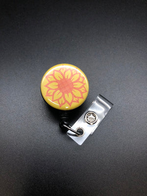 Sunflower Retractable ID Badge Reel, Badge Holder