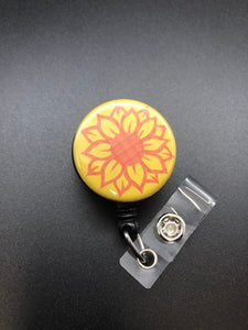 Sunflower Retractable ID Badge Reel, Badge Holder