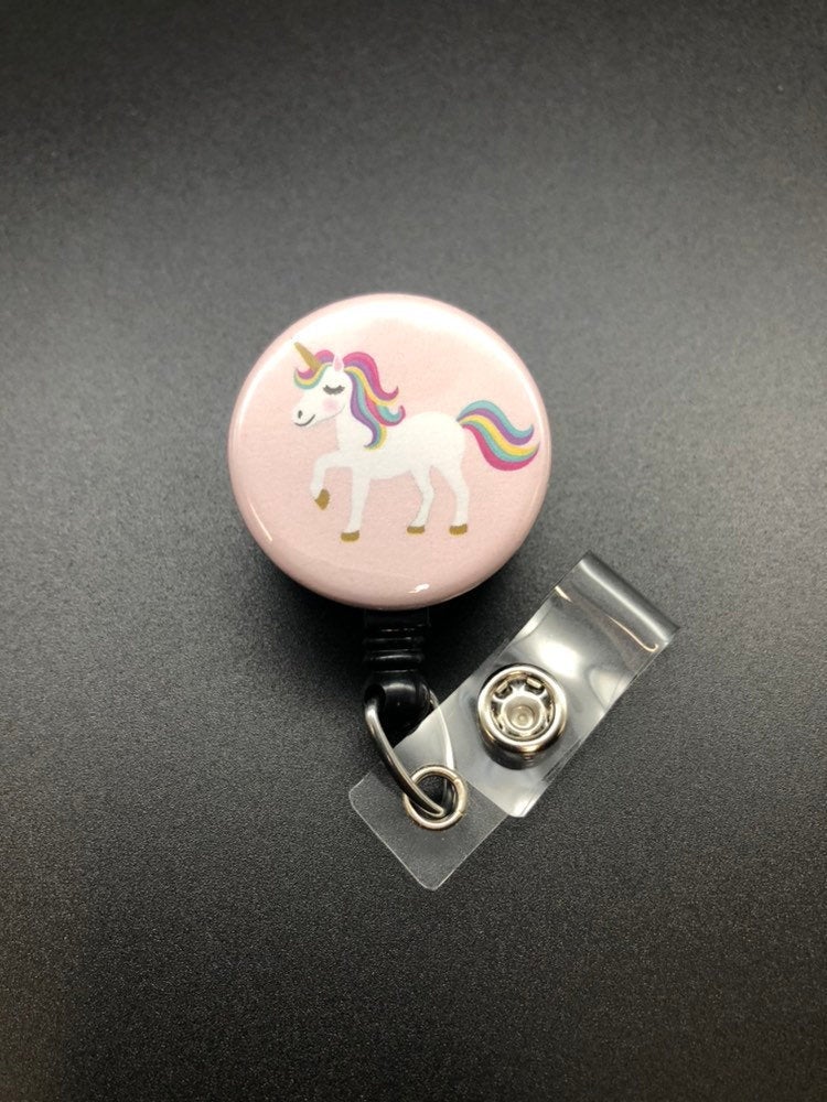 Unicorn Retractable Badge Reel ID Badge Holder