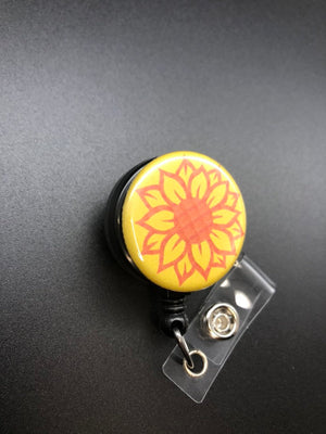 Sunflower Retractable ID Badge Reel, Badge Holder