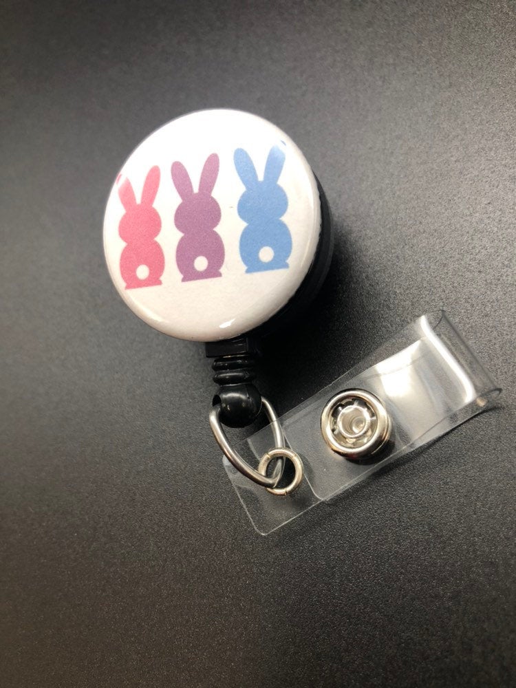 Peeps Cotton Tail Retractable Badge Reel, ID Badge Holder, Easter, Bunny