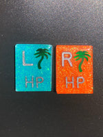 Palm Tree Xray Markers, With 2 or 3 Initials, Rectangle, Glitter