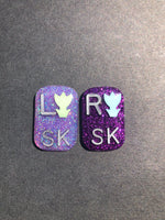 Tulip Xray Markers, With 2 or 3 Initials, Rectangle, Glitter, Flower, Spring