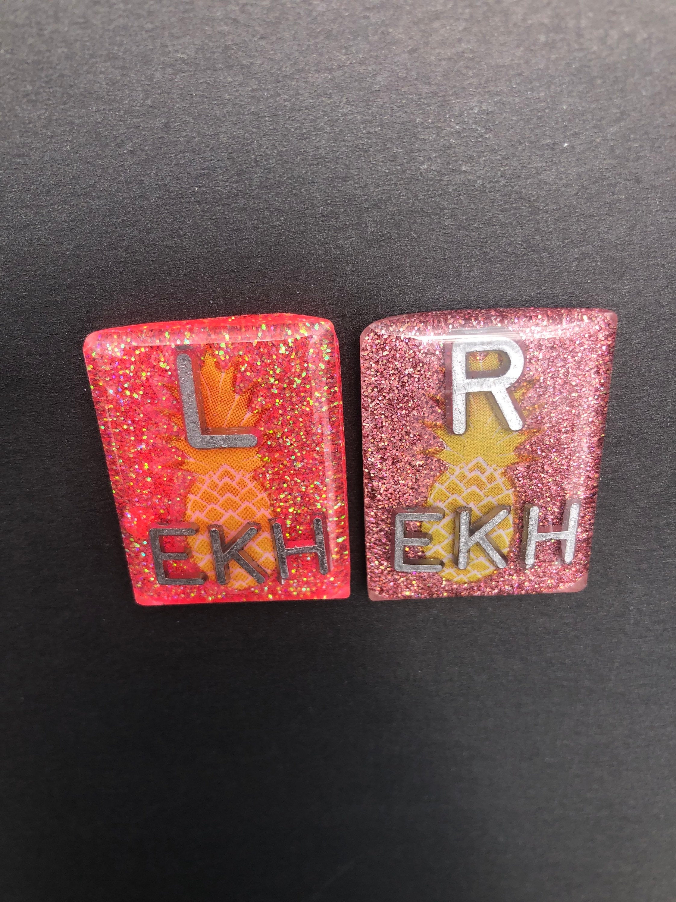 Cute Pineapple Xray Markers, With 2 or 3 Initials, Rectangle, Glitter