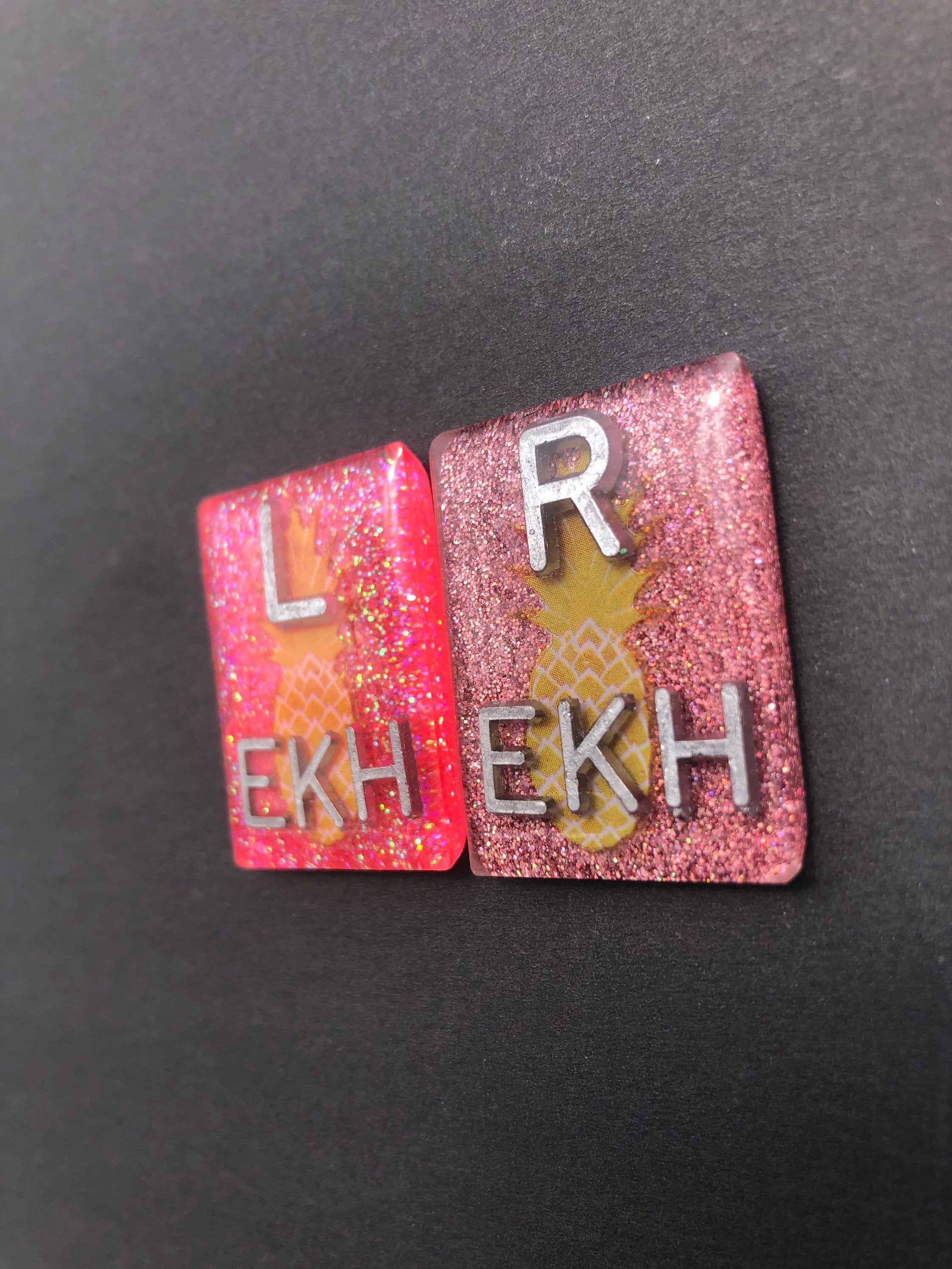 Cute Pineapple Xray Markers, With 2 or 3 Initials, Rectangle, Glitter