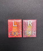 Cute Pineapple Xray Markers, With 2 or 3 Initials, Rectangle, Glitter