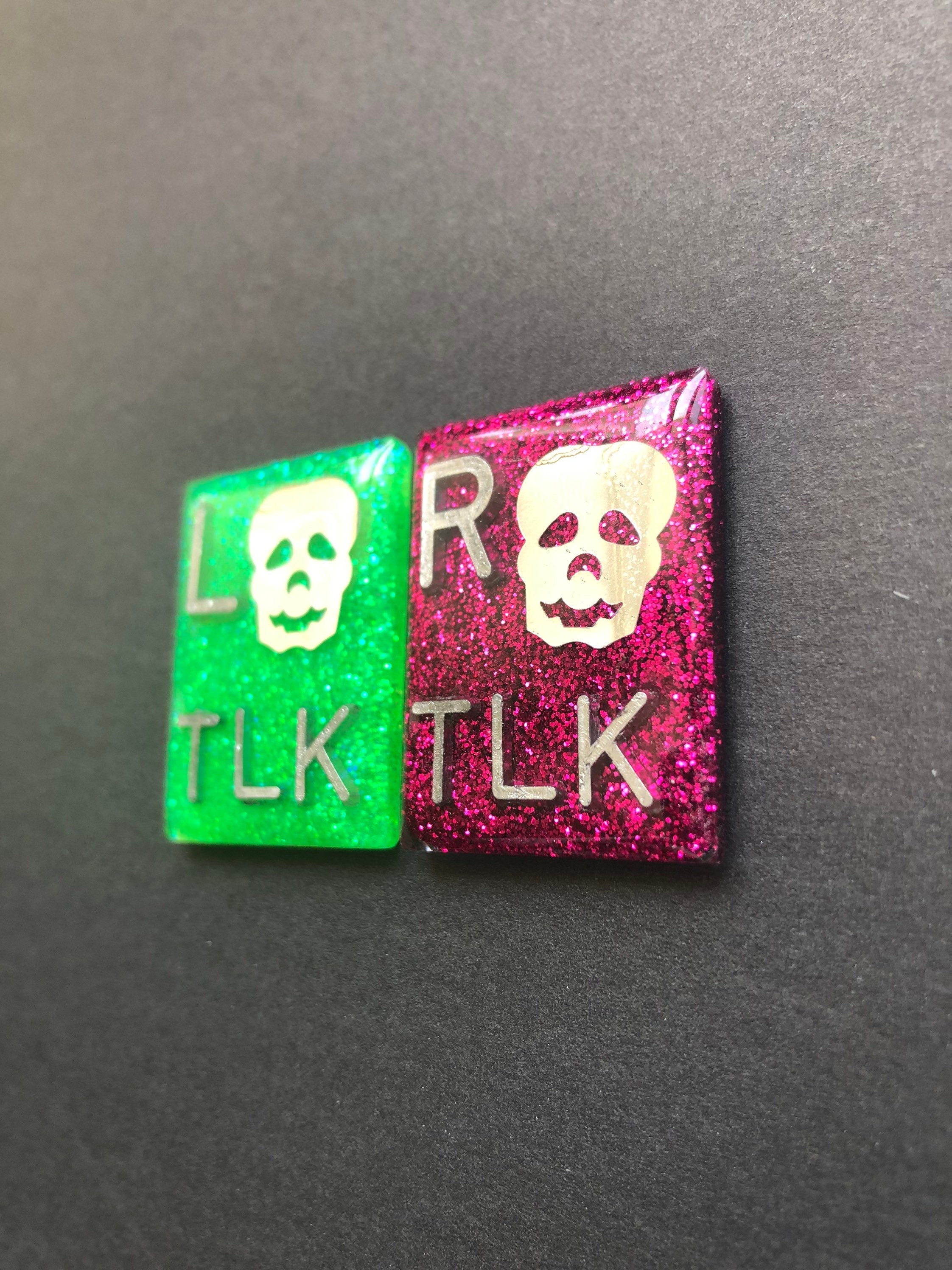 Silver Skull Xray Markers, With 2 or 3 Initials, Rectangle, Glitter