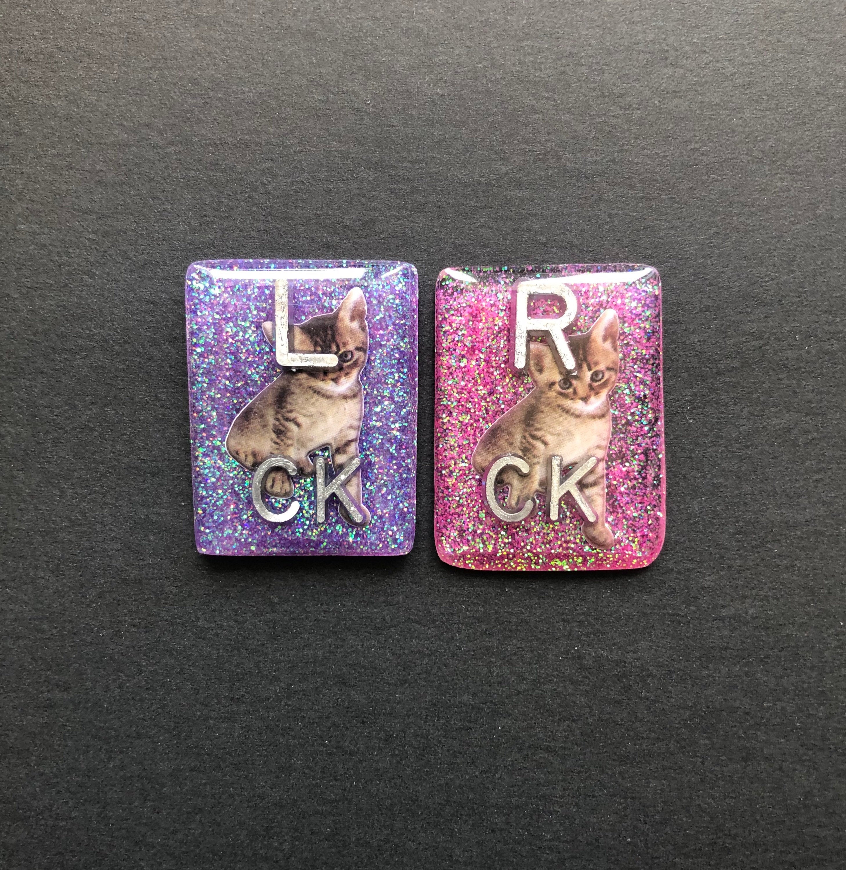 Realistic Cat Xray Markers, Rectangle, Glitter, Cat X-ray Markers, With 2 or 3 Initials