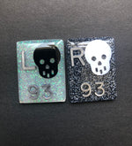 Black and White Skull Xray Markers, With 2 or 3 Initials, Rectangle, Glitter