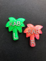 Palm Tree Shaped Xray Markers, With 2 or 3 Initials, Tropical, Summer, Beach, Glitter