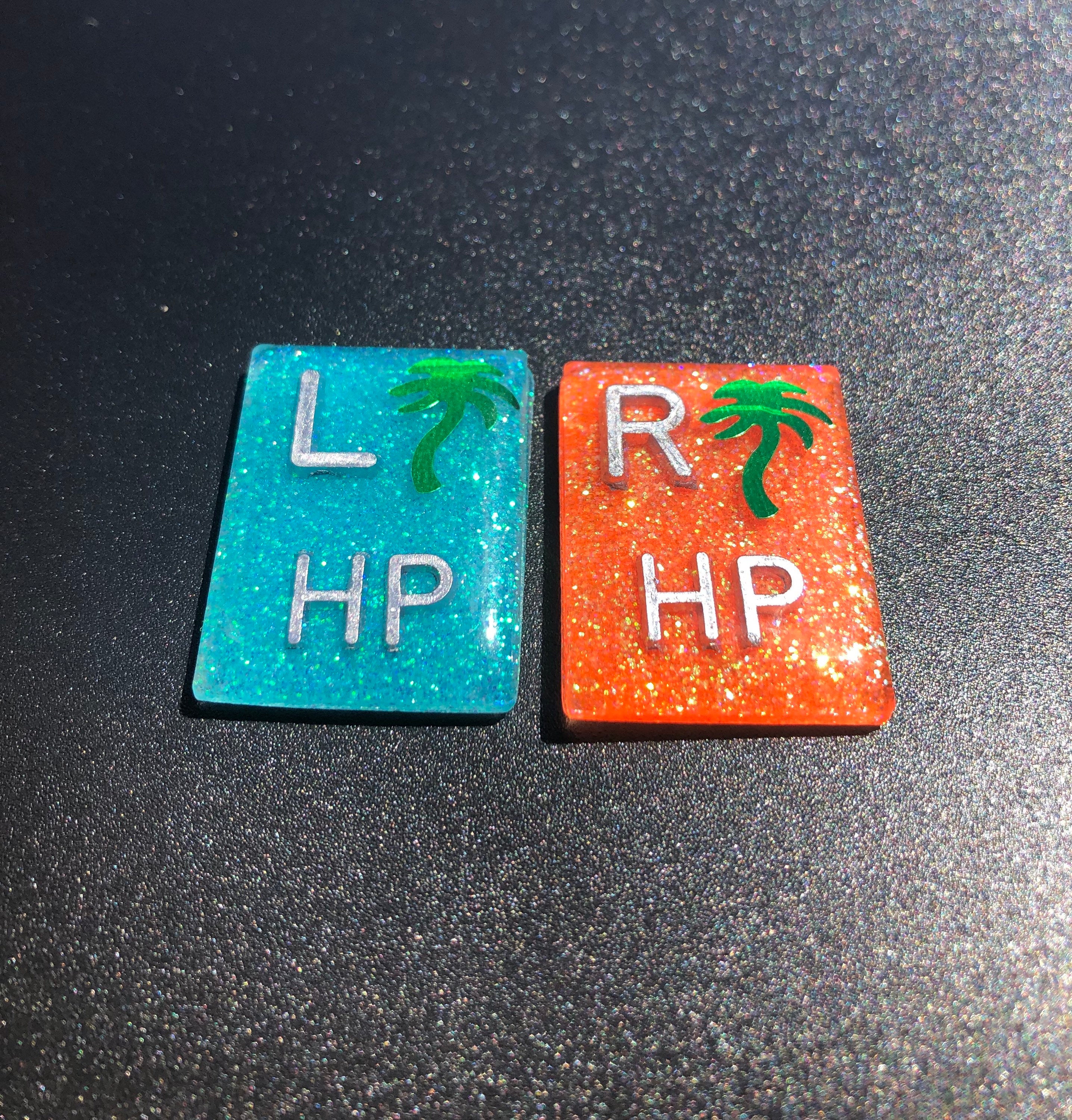 Palm Tree Xray Markers, With 2 or 3 Initials, Rectangle, Glitter