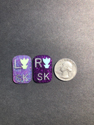 Tulip Xray Markers, With 2 or 3 Initials, Rectangle, Glitter, Flower, Spring