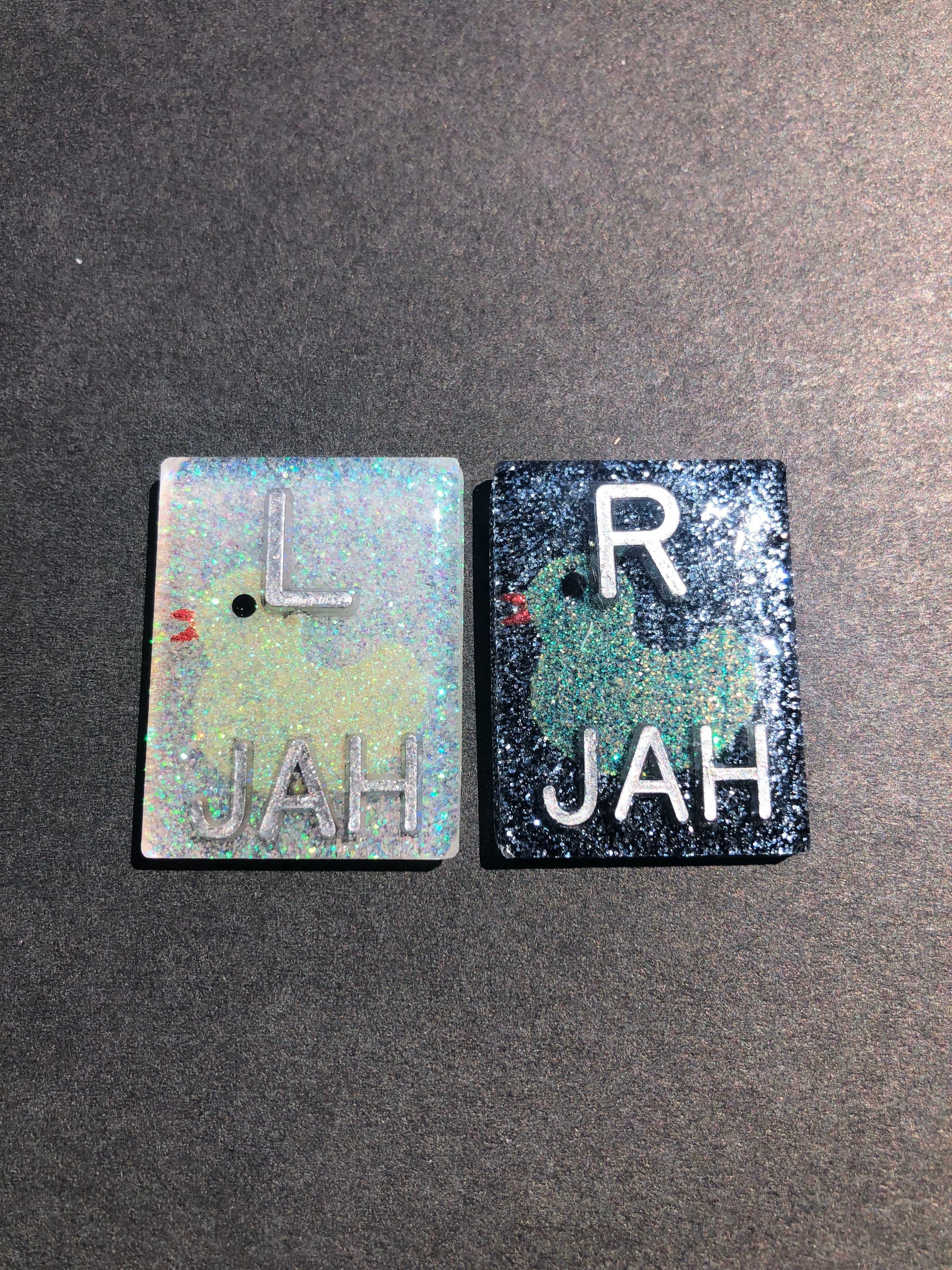 Duck Xray Markers, With 2 or 3 Initials, Rectangle, Glitter