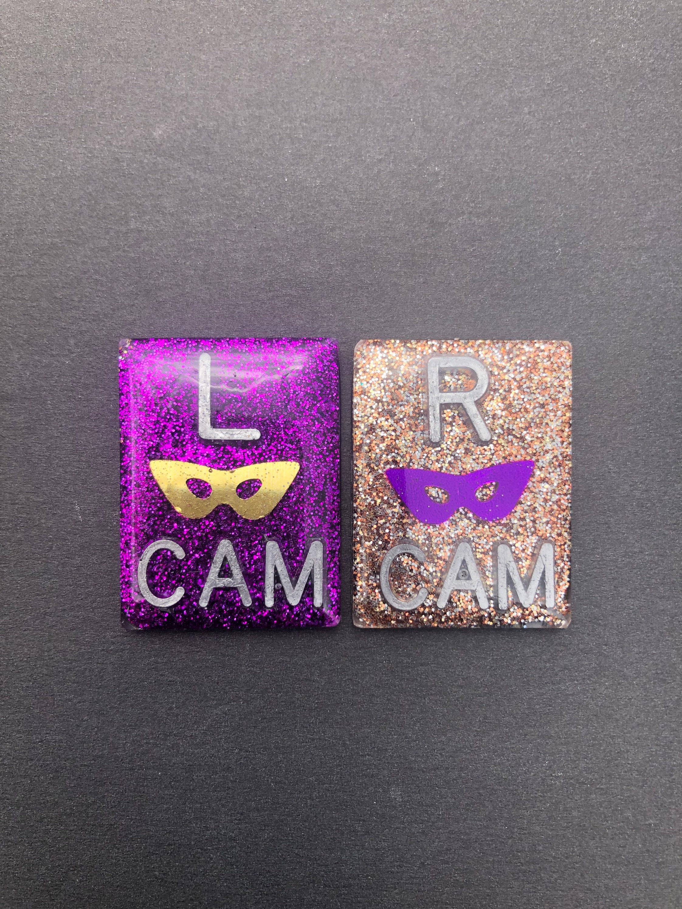 NOLA Mask Xray Markers, With 2 or 3 Initials, Rectangle, Glitter, New Orleans, Mardi Gras