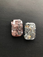 Chunky Glitter Small Rectangle Xray Markers, With 2 or 3 Initials