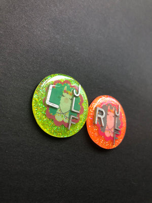 Llama Xray Markers with Flower Crown, 2 or 3 Initials, Round