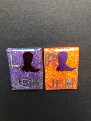 Cowboy Boot Xray Markers, With 2 or 3 Initials, Rectangle, Glitter, Western, Country