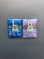 Monkey Xray Markers, With 2 or 3 Initials, Rectangle, Glitter