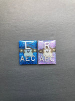 Monkey Xray Markers, With 2 or 3 Initials, Rectangle, Glitter