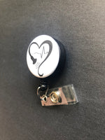 Ultrasound Badge Holder, Retractable ID Badge Reel, Heart, Probe, Sonography