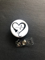 Ultrasound Badge Holder, Retractable ID Badge Reel, Heart, Probe, Sonography