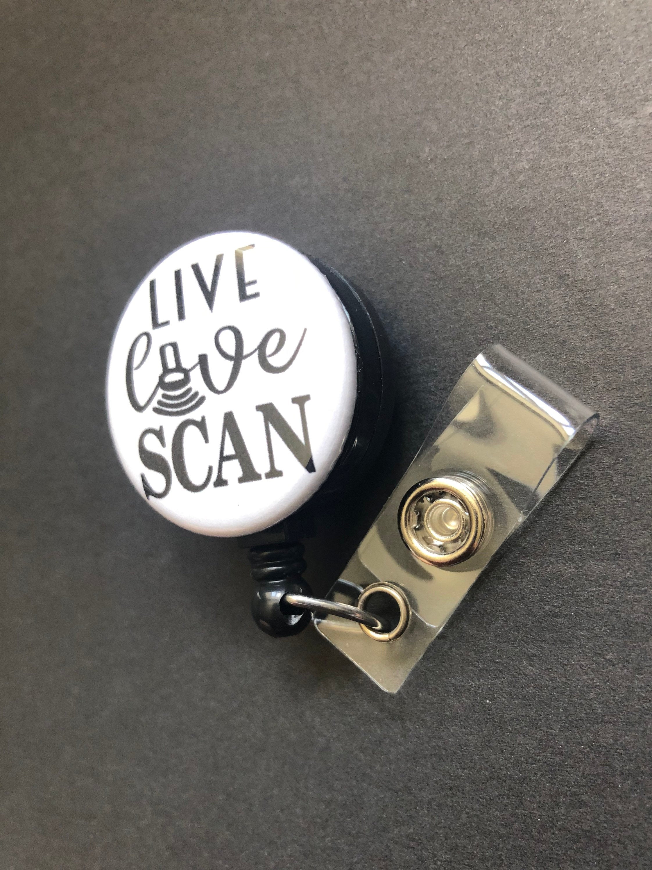 Live Love Scan Badge Holder, Retractable ID Badge Reel, Ultrasound, Sonographer