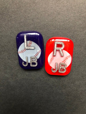 Baseball Xray Markers, Rectangle, Sports X-ray Markers, No Glitter, Blue and Red