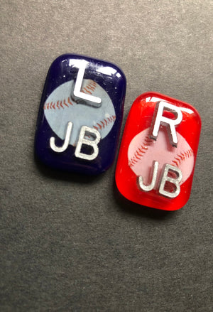 Baseball Xray Markers, Rectangle, Sports X-ray Markers, No Glitter, Blue and Red