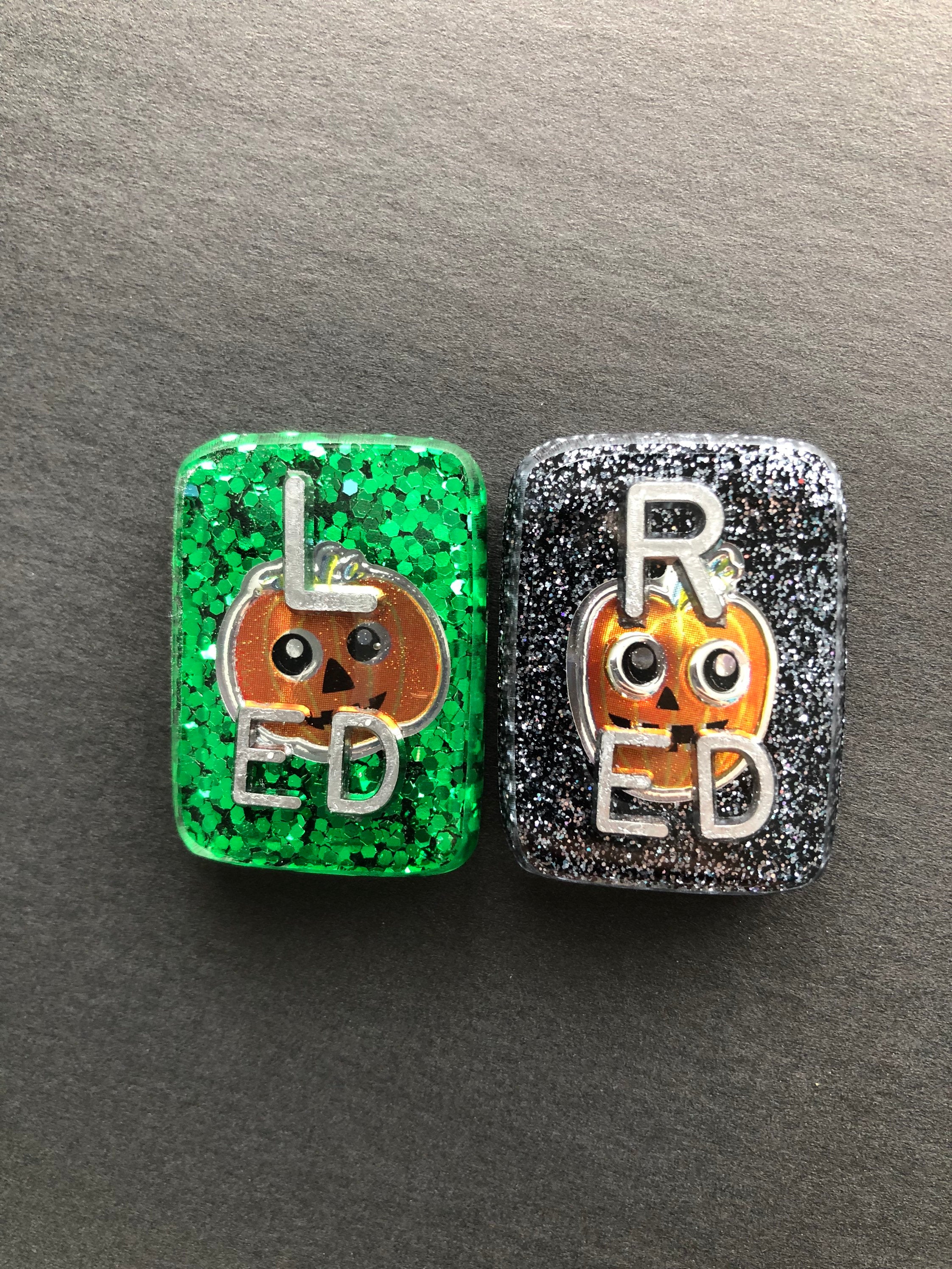 Jack O Lantern Halloween Xray Markers, With 2 or 3 Initials, Large Rectangle, Pumpkin