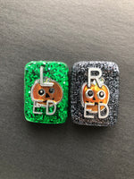 Jack O Lantern Halloween Xray Markers, With 2 or 3 Initials, Large Rectangle, Pumpkin