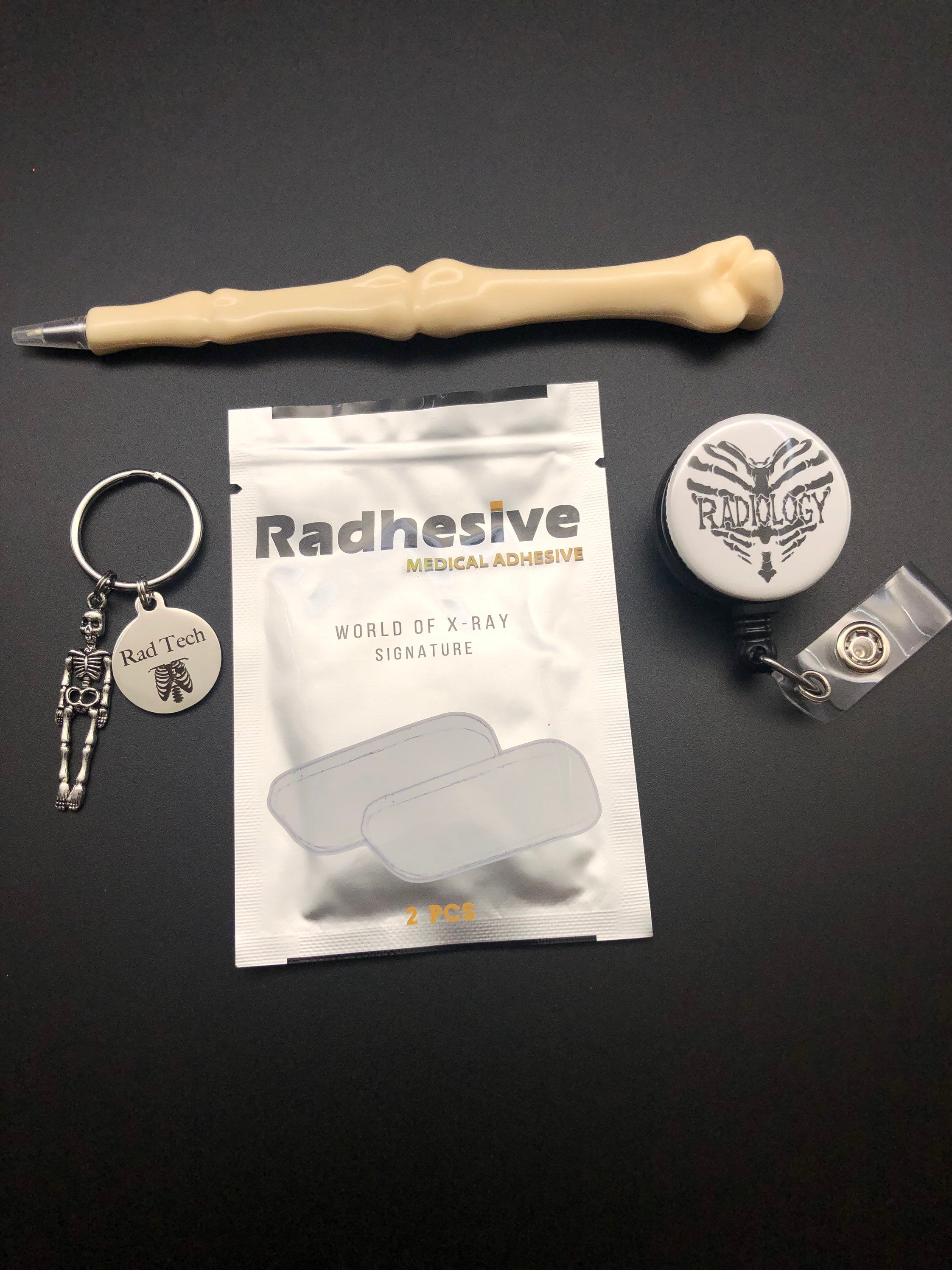 Radiology Technologist Gift Bundle, Rad Tech and Skeleton Keychain
