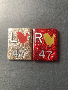 Thanksgiving Turkey Xray Markers, With 2 or 3 Initials, Large Rectangle, Cute, Glitter