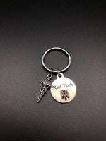 Rad Tech Keychain, Radiology, Graduation, Medical Caduceus, Xray Tech, Skeleton, Gift