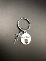 Rad Tech Keychain, Radiology, Graduation, Medical Caduceus, Xray Tech, Skeleton, Gift