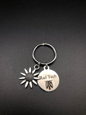 Rad Tech Sunflower Keychain, Radiology, Graduation, Xray Tech, Gift