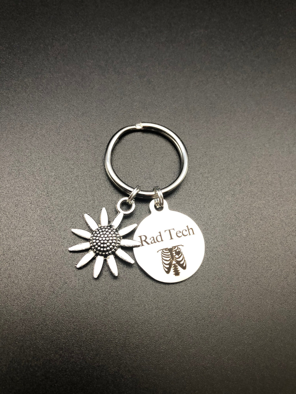 Rad Tech Sunflower Keychain, Radiology, Graduation, Xray Tech, Gift