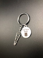 CT Scan Tech Keychain, Radiology, Graduation, Skeleton, Caduceus, Gift, Rad Tech, Cat Scan