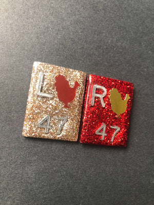 Thanksgiving Turkey Xray Markers, With 2 or 3 Initials, Large Rectangle, Cute, Glitter