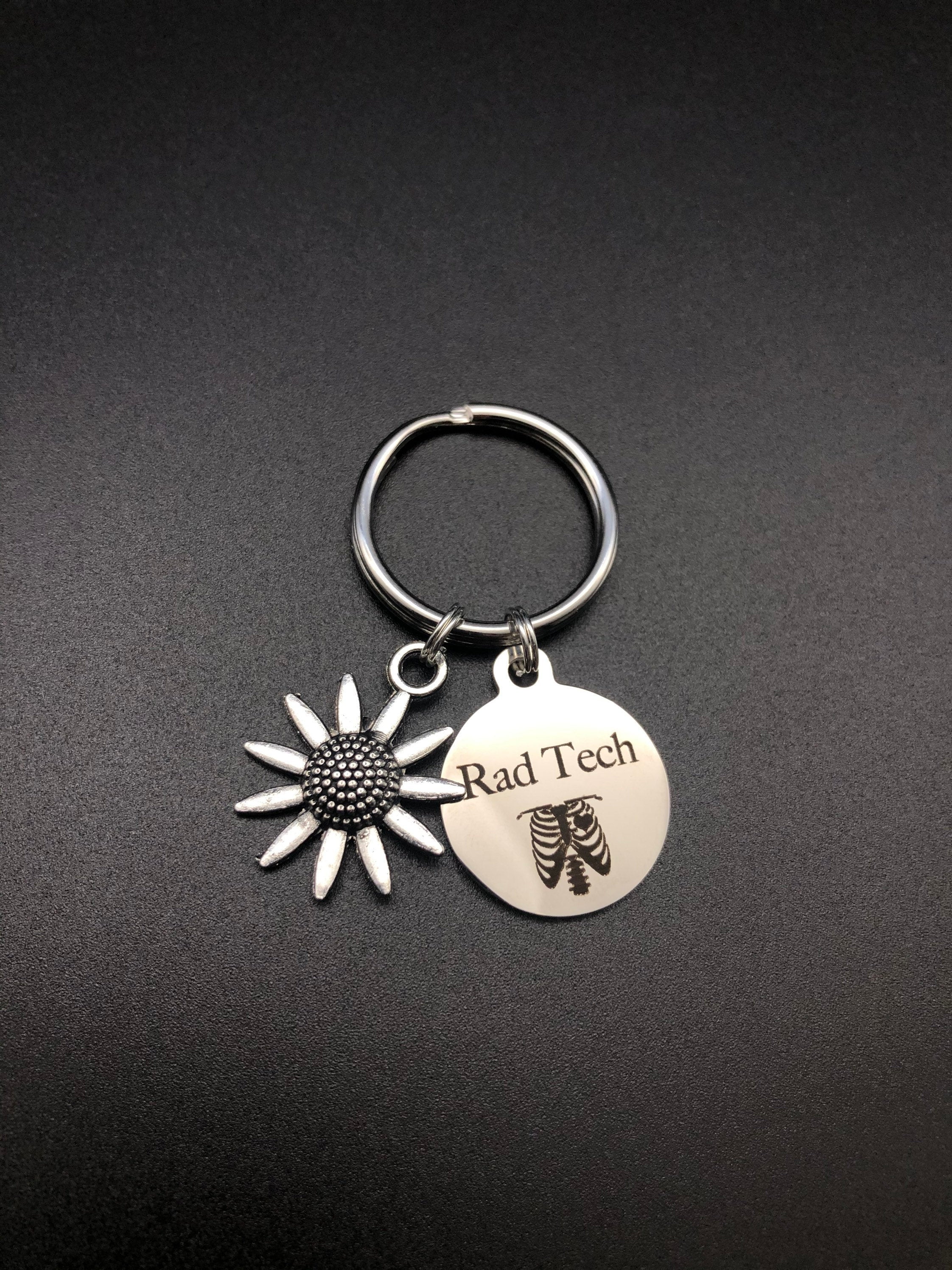 Rad Tech Sunflower Keychain, Radiology, Graduation, Xray Tech, Gift