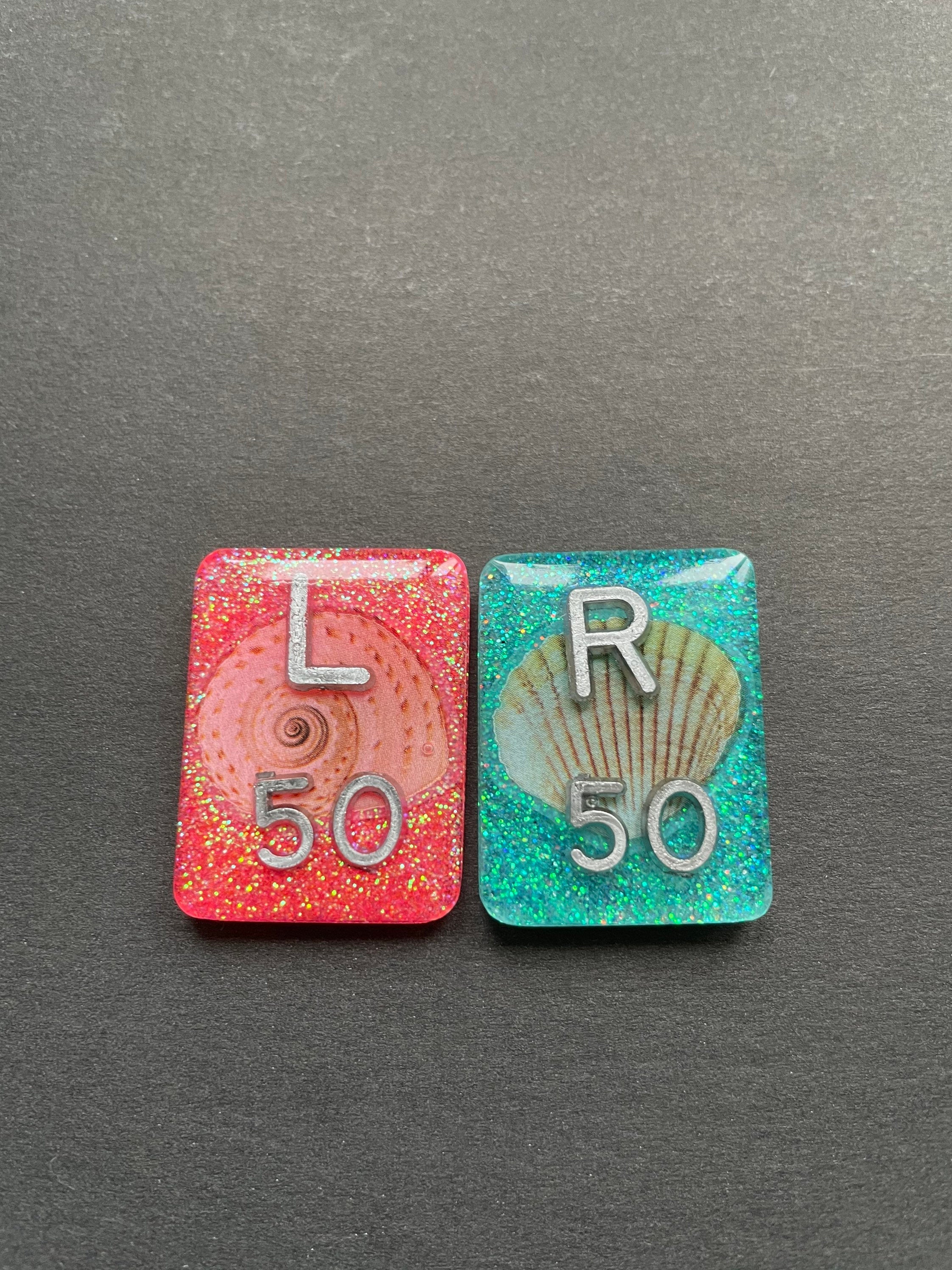 Seashell Xray Markers, With 2 or 3 Initials, Rectangle, Glitter, Sea Shell
