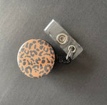 Animal Print Retractable ID Badge Holder, Leopard, Cheetah Print