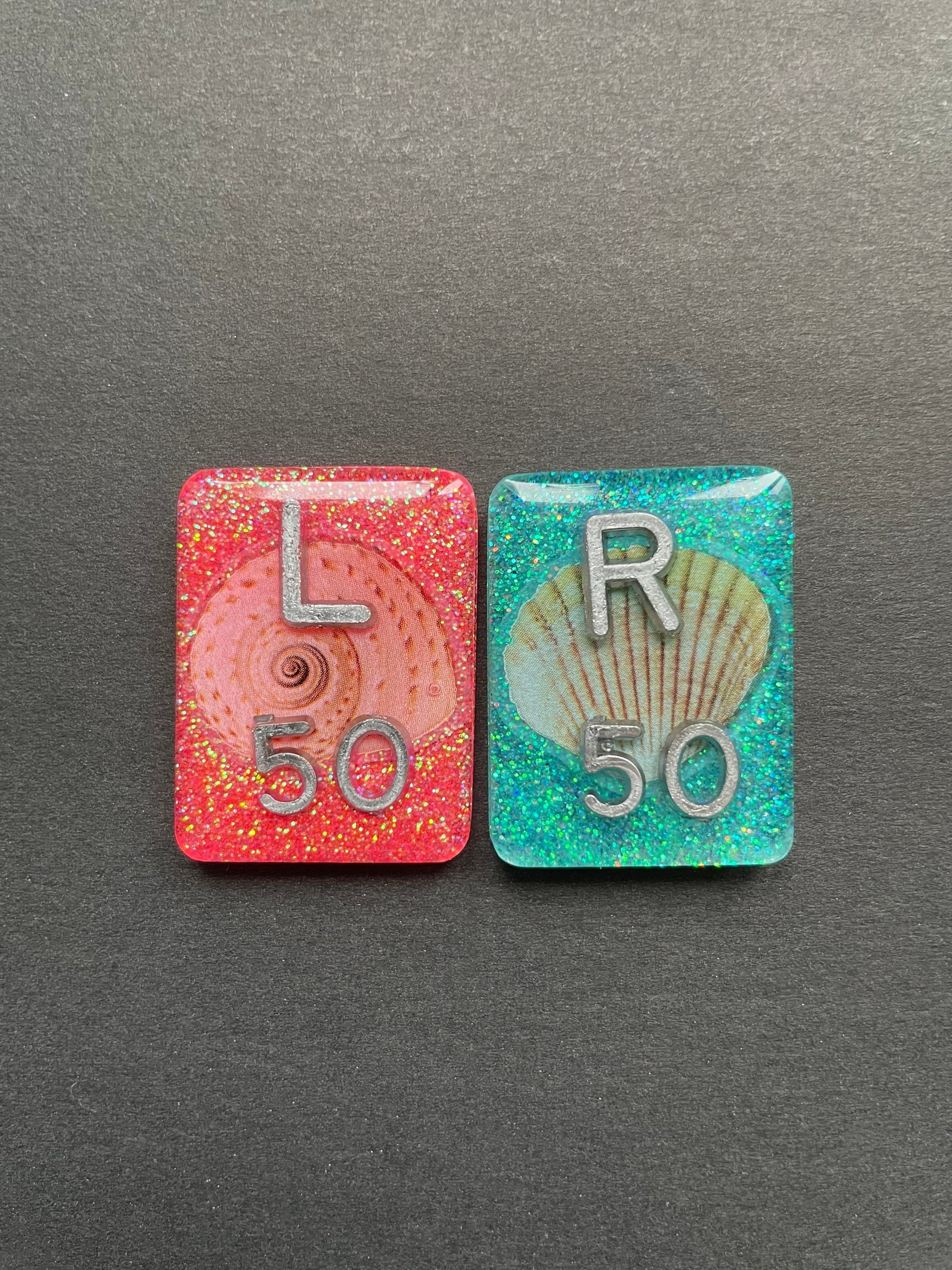 Seashell Xray Markers, With 2 or 3 Initials, Rectangle, Glitter, Sea Shell