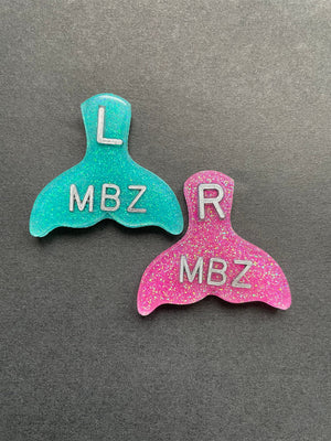 Whale Tail, Mermaid Tail, Xray Markers, With Initials, Glitter