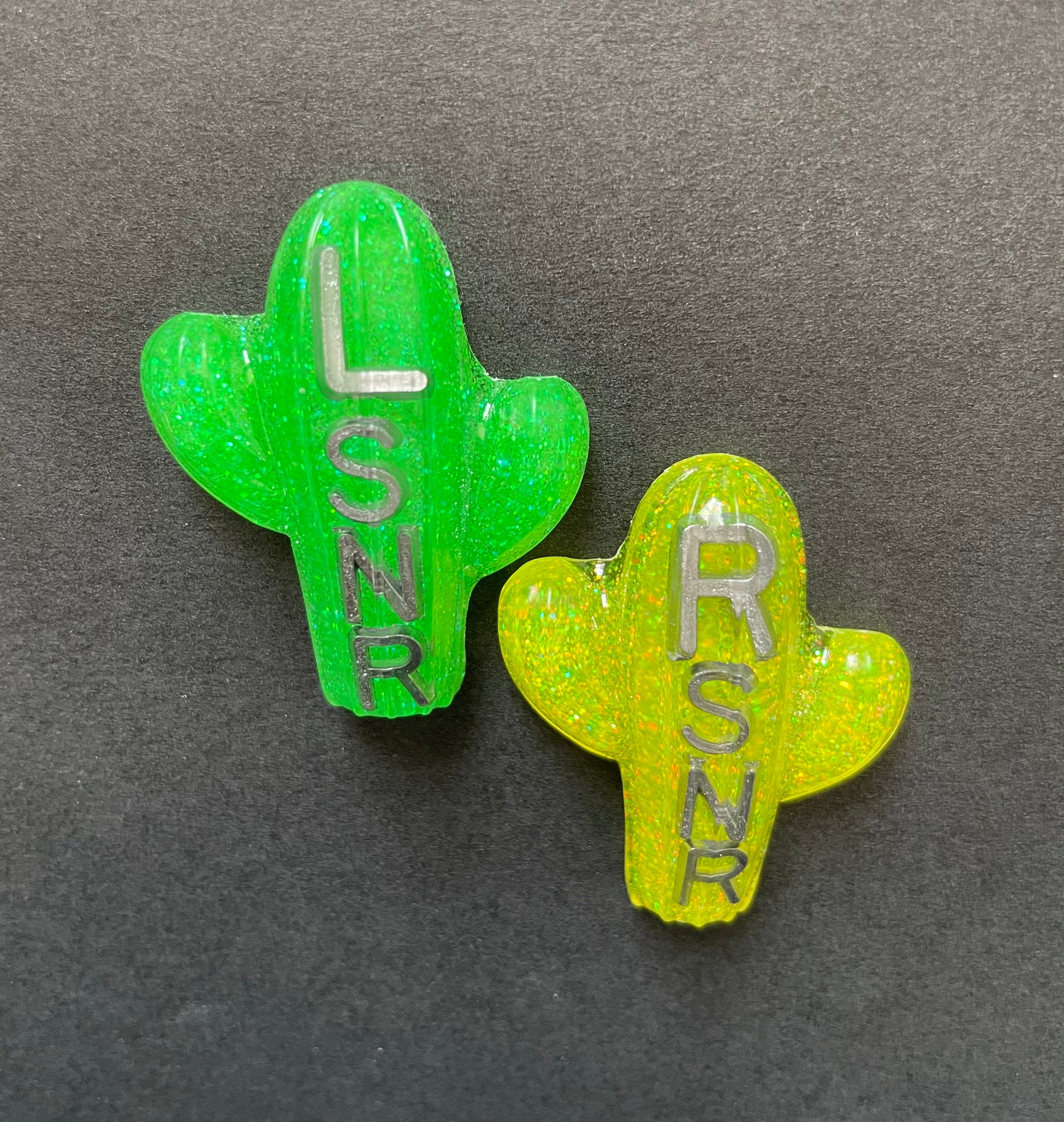 Cactus Xray Markers, Green, With Initials, Glitter, Succulent