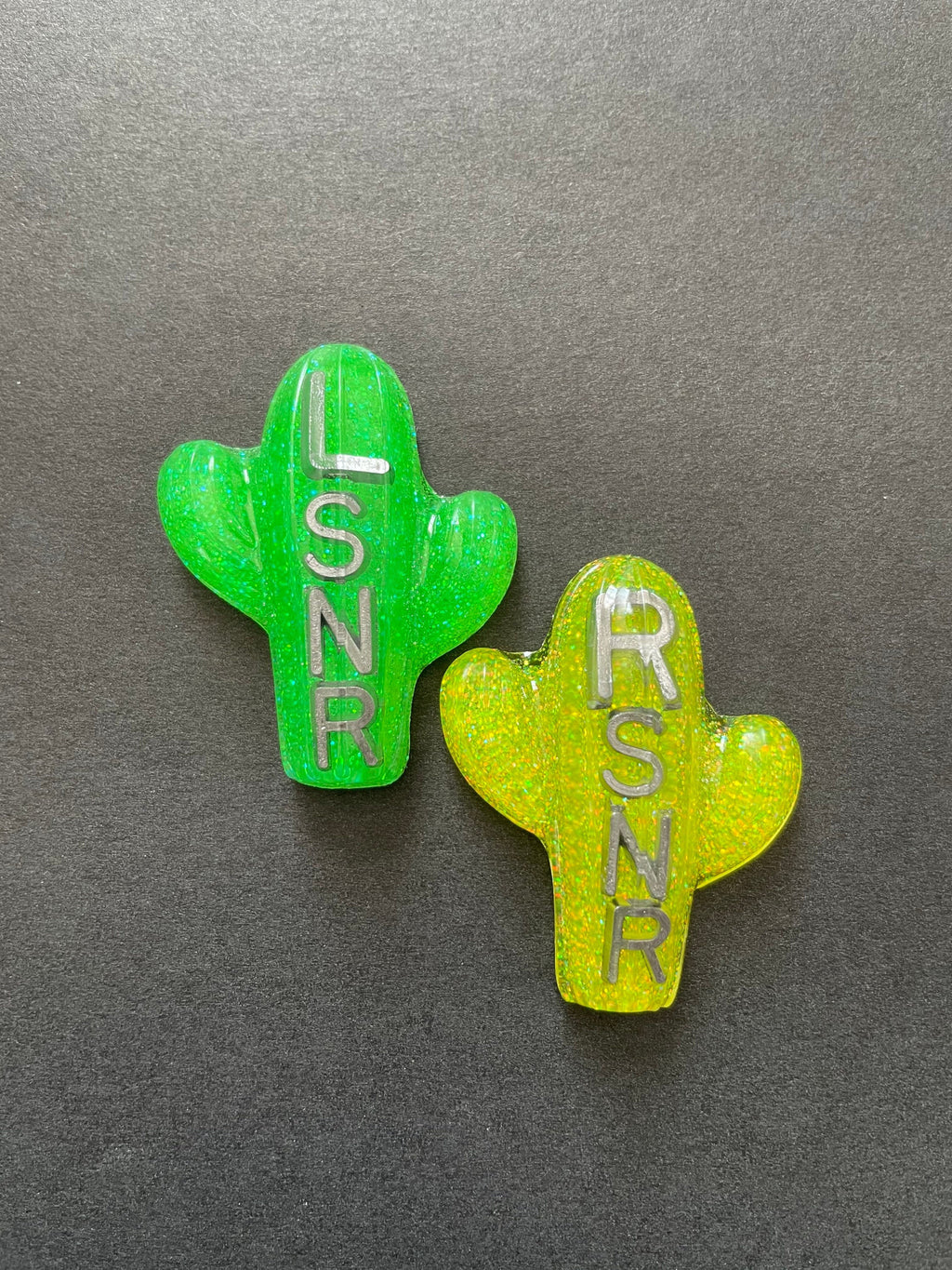 Cactus Xray Markers, Green, With Initials, Glitter, Succulent