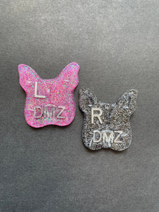 French Bulldog Xray Markers, With 2 or 3 Initials, Glitter, Dog, Frenchie