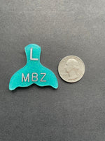 Whale Tail, Mermaid Tail, Xray Markers, With Initials, Glitter